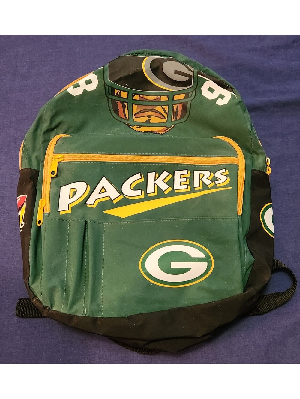 Vintage Green Bay Packers 1998 Helmet Backpack Novelty NFL Football Daypack Bag